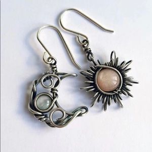 Bohemian Styled Sun and Moon Earrings